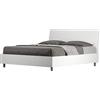 BS COM Letto matrimoniale senza rete 160x200 testata inclinata bianco frassino