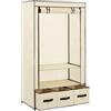 zuentd Armadio pieghevole in tessuto non tessuto color crema 87 x 49 x 159 cm | Tessuto non tessuto, tubi di ferro, resistenti all'umidità, scomparti, cerniere, , per cantina, camera da letto