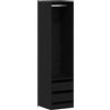 zuentd Armadio Dab nero 50 x 50 x 200 cm autoportante con polacchi in MDF | Materiale a base di legno, ripiani in MDF, design moderno, facile manutenzione, struttura stabile