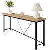 IvoQ Console industriale - Tavolo consolle in legno e metallo - Tavolo da ingresso stretto - Look rovere/nero - 120x23x74 cm