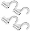 LRXIYODE Ganci 4 Pezzi per Asta Armadio in Lega di Alluminio | Diametro Interno 18mm, Design senza Foratura, Colore Argento per Casa e Sala da Pranzo