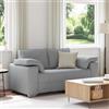 Traylux Divano a due posti grigio chiaro, 160 cm, tessuto con design traspirante, durevole, comodo, adatto per soggiorno, camera degli ospiti e ufficio, kit di montaggio incluso, con vano portaoggetti
