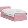 vidaXL Letto con Contenitore con testiera Rosa 100 x 200 cm Velluto