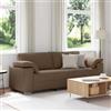 Traylux Divano a 3 posti, marrone, 220 cm, in tessuto con design traspirante, durevole, resistente all'usura, comodo, per soggiorno, camera degli ospiti, ufficio, salone, con vano portaoggetti