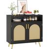 YITAHOME Credenza con decorazione in rattan, armadietto portaoggetti per buffet per sala da pranzo, camera da letto, soggiorno, unità multimediale per cucina, console corridoio, 80 x 30 x 29,53 cm