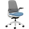Steelcase Sedia da ufficio ergonomica: Series 1, supporto lombare, Cobalt | Consegnata assemblata, ruote universali, materiali premium, fino a 150 kg e 190 cm, comfort della seduta.