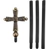 Generic Bastone da Papa 114 Cm Croce Argentata, Accessorio per Costume da Mago e Sacerdote, Oggetto di Scena per Cosplay Halloween, Feste in Maschera e Role Play per Adulti