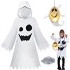 FORMIZON Costume Fantasma Bambino, Bianco Vestito Fantasma Halloween Travestimento Ghost Robe con Lanterne e Catene, Ragazza Ragazzo Costume per Halloween, Carnevale, Cosplay