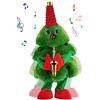 zerotop 16.9 Albero di Natale Giocattoli di Peluche Ballerino Parlante Elettrico per Giocattoli di Natale con Musica e Luci Giocattolo di Peluche che Canta e Balla Addobbi Natalizi Regalo dei Bambini