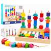 NOWEISU Giochi Montessori 2 3 4 5 Anni, Giochi Legno Bambini Educativo | Giochi Educativi Legno Montessori, Infilare Perline, Impilare e Classificare, Regalo Bambini 2 3 4 5 Anni