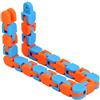 Syglawnd Wacky Tracks Giocattolo sensoriale, Fai da Te 24 Maglie Giocattolo Serpente Fidget a Catena Antistress, per alleviare l'ansia, Blu Arancione