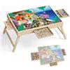 Klesmiun 1500 Pezzi Tavolo Puzzle Portatile con Gambe, 90x 69cm, in Legno Regolabile con 3 cassetti e Copertura,3 Angoli di inclinazione, Tavolo Puzzle per Adulti