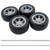 Gracilaria 4 ruote per auto giocattolo da 60 mm, in gomma, con assi in metallo, per auto RC, camion, modellini fai da te (3 x 60 mm)