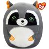 Ty Squishy Beanies - Sneaky il Procione, Morbido Cuscino di Peluche con Occhioni Verdi Glitter, Idea Regalo per Grandi e Piccini, Tutti da Collezionare, 22 cm