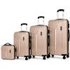 A.M.C. Set 4 Valigie da Viaggio Rigide in ABS con Beauty Case - Set 3 Trolley 4 Ruote Doppie, Valigia Piccola Media Grande, Organizzazione Interna, Chiusura Rinforzata - Set 4 Bagagli
