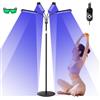 Hocomay Solarium per la casa, 660 nm e 850 nm, lampada abbronzante con 420 LED | Impostazioni di tempo, 5 livelli di luminosità, 3 modalità, altezza e angolo regolabili, abbronzante viso per corpo e viso
