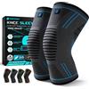 SUSTIVEX 2 Pezzi Ginocchiera Sportiva,Tutore Ginocchio Elastica -Blu M | Fascia a Compressione per Uomo e Donne, Traspirabilità Antiscivolo Fascia Ginocchio, Per Legamenti, Menisco, Diversi Sport