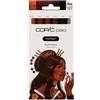 Copic Ciao PORTRAIT Set Earth Charm, 5 tonalità di marrone incl. 1 multiliner 0,3 mm in nero, pennarello doppio con una punta media e una punta a pennello
