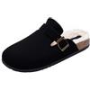 JOMIX Sabot Donna Invernali Zoccoli Scamosciati con Fodera Peluche e Fibbia | Scarpe Basse Casual da Esterno e Casa, Suola Antiscivolo in PVC Effetto Sughero, Zoccoli Comodi Autunno Inverno