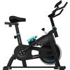 Cecotec Bicicletta Indoor, Resistenza Manuale, Manubrio e Sella Sport, Schermo LCD, Sensore di Frequenza Cardiaca e Calapies