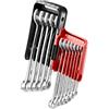 FACOM 440.JP12A - Set di 12 chiavi miste a cricchetto metriche su custodia portatile, colore: Argento