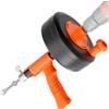 JOWHOL Sonda sturatubi 7.6 metri e molla sturatubi con punta a trapano, tamburo metallico, modalità 2 in 1 elettrica e manuale per lavandino, bagno e impianti idraulici