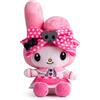 SAKAMI Sanrio Sakami - Peluche My Melody 17 cm - edizione compleanno Pink Black Party - Morbido peluche ufficiale Sanrio per bambini e collezionisti