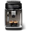 PHILIPS 3300 Macchina Caffè Automatica, 5 bevande, Montalatte | Display touch a colori, 5 bevande, SilentBrew: Macinatura 40% più silenziosa, montalatte manuale, cromato nero (EP3326/90)