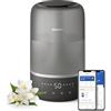 Philips Umidificatore Ambiente 1000, compatto, 275 ml/h, 41 m², 19 dB* | Serbatoio acqua da 3L, 32h di autonomia, aromaterapia, luce notturna, modalità Sleep, silenzioso, App Air+, Nero (HU1510/03)