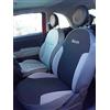 autoSHOP Set Fodera tris COPRISEDILE su Misura per 500 dal 2007 Posteriore Nero +Grigio SPECIFICARE Sedile Post Intero O Diviso