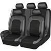 ZHAOHAO Coprisedili Auto per VW Polo IV (9N) 2001 2002 2003 2004 2005, Sedere Protezion Pelle Set Completo Durevole Traspirante Comfort Impermeabile Protect Accessori,Grey