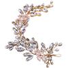 Generic Fermaglio per capelli da sposa con fiori di cristallo, accessorio per capelli da sposa con fiori, accessori per capelli da donna (oro)