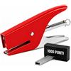 PinoLab Cucitrice a Pinza 6/4 con 1000 Punti Metallici Inclusi, Spillatrice Manuale per Fogli e Documenti, Pinzatrice Portatile per Ufficio Scuola Casa e Cancelleria