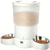 Gimars 5L Distributore Automatico Cibo Gatti 2 Ciotole in Acciaio Inossidabile, Distribuzione Uniforme, Dispenser Crocchette Gatti e Cani Programmabile da 1-6 Pasti al Giorno, Registrazione Vocale 10s