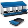 Garvee Nido per Galline Ovaiole in Acciaio Zincato a 4 Scomparti, Design Roll-away per Raccolta Uova Pulite e Integre, con Vassoio Estraibile e Maniglie Antitaglio in Plastica, 78x51x51 cm, Blu