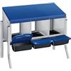 Garvee Nido per Galline Ovaiole in Metallo Zincato, 3 Scomparti con Supporto Indipendente e Vassoio Estraibile, Design Roll-away per Raccolta Uova Pulite, Facile da Pulire, 78x51x51 cm, Blu