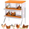 Garvee Nido per Galline Ovaiole a 6 Scomparti, Cassetta Nido in Acciaio Zincato con Supporto e Vassoio Estraibile, Design Roll-away per Raccolta Uova Sicura, Antiruggine e Durevole, Arancione