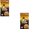 Versele-Laga Prestige Loro Parque African Parakeet | Grandi parrocchetti | 2 x 1 kg | Versele Laga | Alimento complementare | Con pellet VAM e gusci d'ostrica | Confezione doppia
