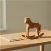 Cavallo a Dondolo in Legno Rustico Cavallo a Dondolo Leggero per Soggiorno