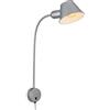 BRILONER - Lampada da letto flessibile, lampada da letto regolabile, interruttore a levetta, 1x presa E27 max. 10 Watt, cavo incluso, cromo opaco, 55 cm