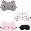 Heting-YQ 3 Pezzi Mascherina per Dormire Simpatiche Mascherine da Notte con Motivo | a Gatti Maschera da Viaggio Ultra Morbida con Cinturino Regolabile per Uomini Donne Festa