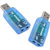 Ziyan Esterno USB 2.0 Mic altoparlante 3D scheda audio, adattatore audio 5.1 canali
