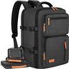 MOSISO Zaino Viaggio 40 Litri Donna e Uomo, Zaino Viaggio Approvato per il | Volo con Porta di Ricarica USB e 3 Scomparti, 17-17,3 pollici Zaini Espandibile per Laptop per Ufficio, Lavoro, Viaggi, Nero