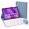 HLTOOP Custodia con Tastiera per Lenovo Tab M11 11 2024, Tastiera Retroilluminata A 7 Colori Con Mouse, Cover Posteriore in Morbido TPU,Blu