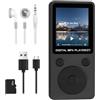 Toolivex Lettore MP3 32GB portatile HiFi senza perdita con schermo LCD da 1,8 e slot MicroSD, supporta scheda di memoria 32GB, lettore musicale multifunzione per sport, studenti e bambini, nero