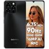 DOOGEENEXT NOTE 58 PRO Smartphone Android 15 Senza Contratto 4G, 32GB+256GB, Display 6,75 90Hz, Octa-Core, Fotocamera 16MP+8MP, 6250mAh, Dual SIM, NFC, GPS, Nero