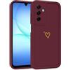 Choeeu ChoosEU Cuore Cover per Samsung Galaxy A17 5G / 4G, Vino Rosso | Custodia TPU Silicone Morbido, Disegni Elegante Colorate Love Heart Motivo, per Ragazza, Antiurto Protezione Case Copertura