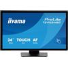 iiyama ProLite T2452MSC-B2 Full-HD IPS PCAP Touchscreen-Monitor | 60,5 cm 24, 120 Hz, touch capacitivo 10 punti, HDMI, DP, USB 3.2, speaker, anti-impronte, 7H, VESA, nero