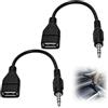 Vyksten 2 adattatori jack USB da 3,5 mm, 20 cm, da USB A femmina a maschio da 3,5 | Set di 2 chiavette USB per autoradio MP3, navigatori e lettori CD, per connessioni audio compatte