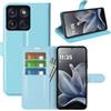 JIUNINE Cover a Libro in Pelle per Motorola Moto Edge 70 Max 5G, Blu | Custodia Portafoglio Antiurto in Pelle Sintetica a Grana Litchi, Portacarte, Chiusura Magnetica, Supporto Regolabile
